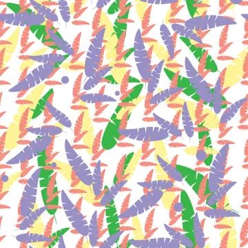 Seamless pattern background with autumn leaves on white. Vector illustration. Stock Illustration