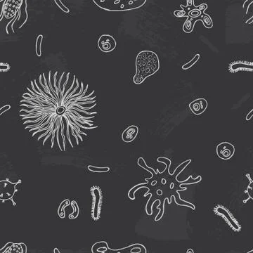 Seamless pattern background with bacterium. イラスト素材