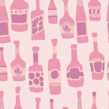Seamless pattern background with bar bottles backdrop Stock Illustration