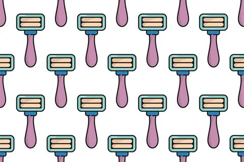 Seamless pattern background with beauty salon equipment icons Stock Illustration