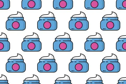 Seamless pattern background with beauty salon equipment icons Stock Illustration