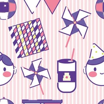 Seamless pattern background with birthday party icons Vector Stock Illustration