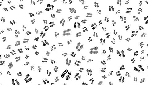 Seamless pattern background with black and white shoe footprints graphic Stock Illustration