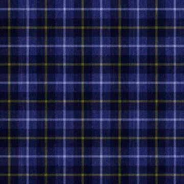 Seamless pattern background of blue and yellow plaid fabric texture, can be t Stock Photos