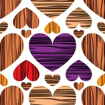 Seamless pattern background with bright hearts. Illustrazione stock