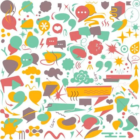 Seamless pattern background, bubbles and shapes, vector Stock Illustration