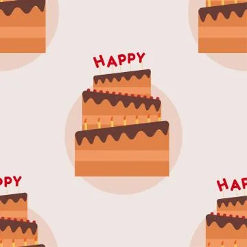Seamless pattern background with cake. Template for background, banner, card 스톡 일러스트