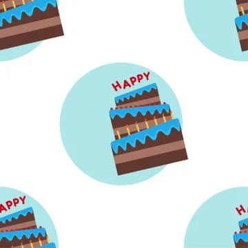 Seamless pattern background with cake. Template for background, banner, card Stock Illustration