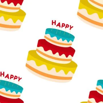 Seamless pattern background with cake. Template for background, banner, card Stock Illustration