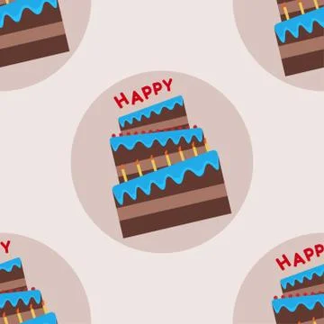 Seamless pattern background with cake. Template for background, banner, card Stock Illustration