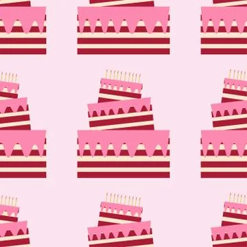Seamless pattern background with cake. Template for background, banner, card Stock Illustration