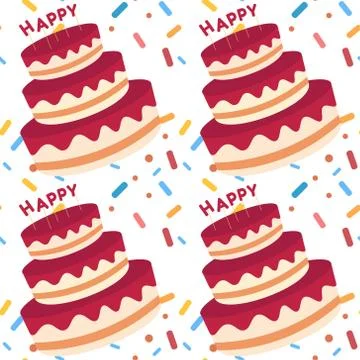 Seamless pattern background with cake. Template for background, banner, card Stock Illustration