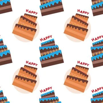 Seamless pattern background with cake. Template for background, banner, card Stock Illustration