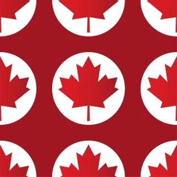 Seamless pattern background with Canadian maple leaf. Template for background Illustrazione stock