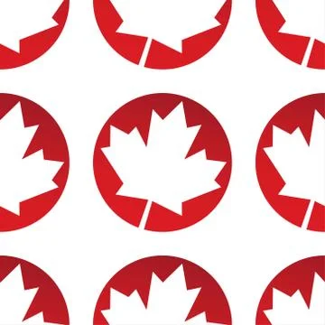 Seamless pattern background with Canadian maple leaf. Template for background 库存插图