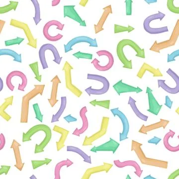 Seamless pattern background of children's cartoon arrows. Colorful vector poi Illustrazione stock