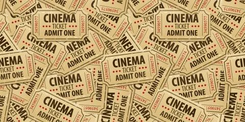 Seamless pattern background of cinema tickets Stock Illustration