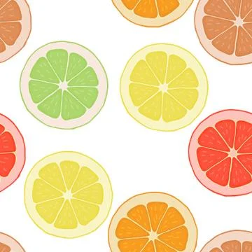 Seamless pattern background with citrus. Stock Illustration