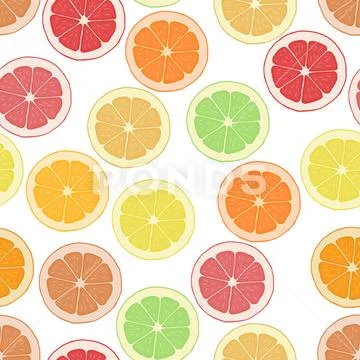 Seamless pattern background with citrus. Stock Illustration