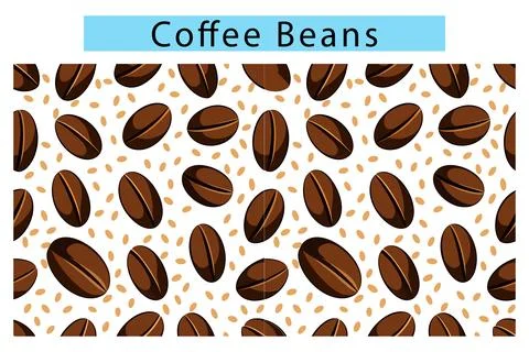 Seamless pattern background with coffee beans vector art イラスト素材