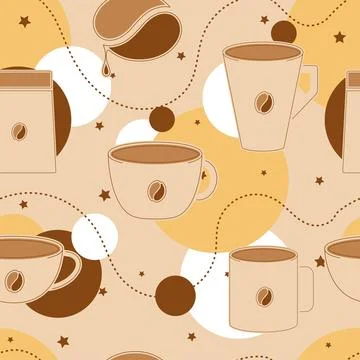 Seamless pattern background with coffee icons Vector Illustrazione stock