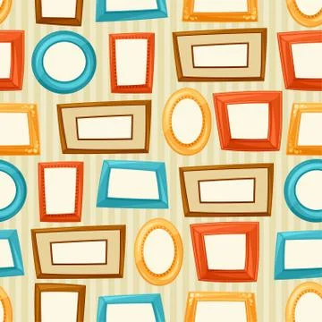 Seamless pattern background with color various frames Stock Illustration