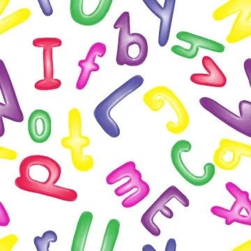 Seamless pattern background with colored letters. Stock Illustration
