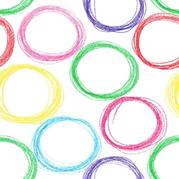 Seamless pattern background with colored pencil circles イラスト素材