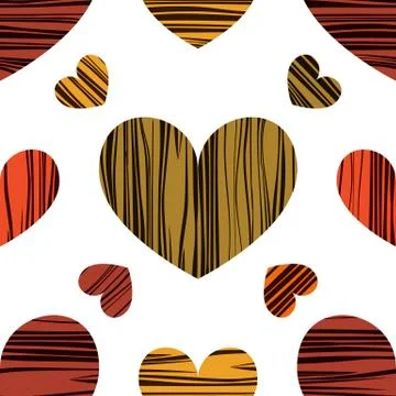 Seamless pattern background with colorful hearts. 스톡 일러스트