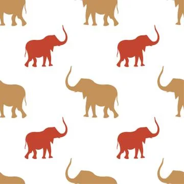 Seamless pattern background with cute elephants. Vector EPS10 illustration. Stock Illustration