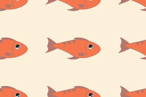 Seamless pattern background with cute exotic aquarium fishes. Vector EPS10 Stock Illustration
