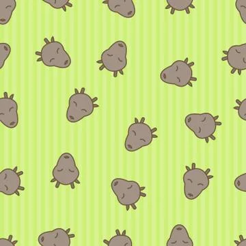 Seamless pattern background deer. Animal sleep. textile for baby. Illustrazione stock