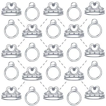 Seamless pattern background with different jewelry icons Vector Stock Illustration