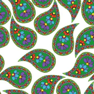 Seamless pattern background with east flower. Stock Illustration
