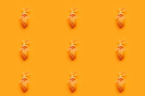 Seamless pattern background of Easter bunny toys Stock Photos