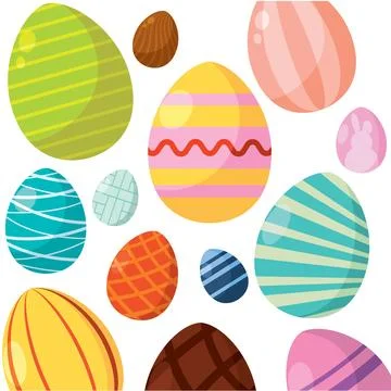 Seamless pattern background with easter egg icons Vector Illustrazione stock