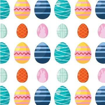 Seamless pattern background with easter egg icons Vector 스톡 일러스트