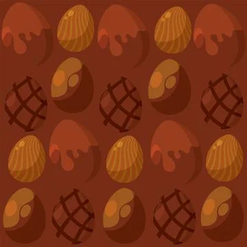 Seamless pattern background with easter egg icons Vector Stock Illustration