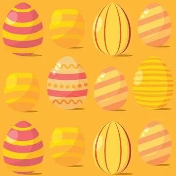 Seamless pattern background with easter egg icons Vector Stock Illustration