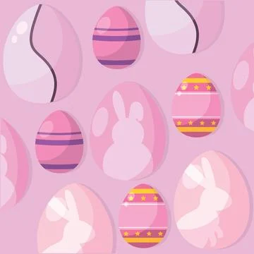 Seamless pattern background with easter egg icons Vector Stock Illustration