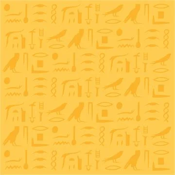 Seamless pattern background with egyptian hieroglyphs Vector Illustrazione stock