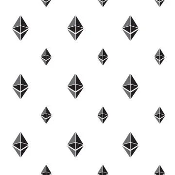 Seamless pattern background with ethereum signs Stock Illustration