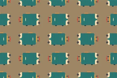 Seamless pattern background with flat luggage icon Stock Illustration