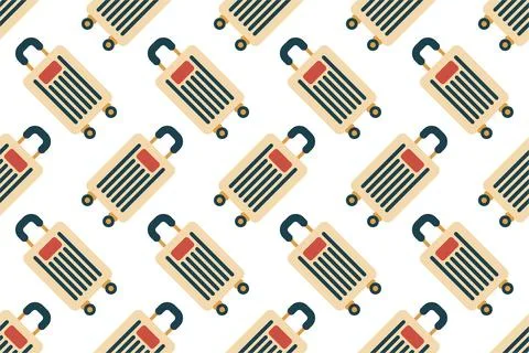 Seamless pattern background with flat luggage icon Stock Illustration