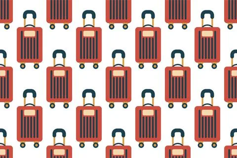 Seamless pattern background with flat luggage icon Stock Illustration
