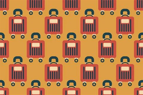 Seamless pattern background with flat luggage icon Stock Illustration