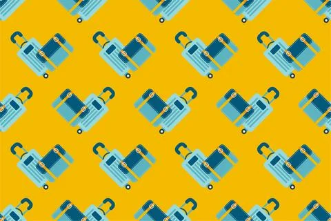 Seamless pattern background with flat luggage icon Stock Illustration