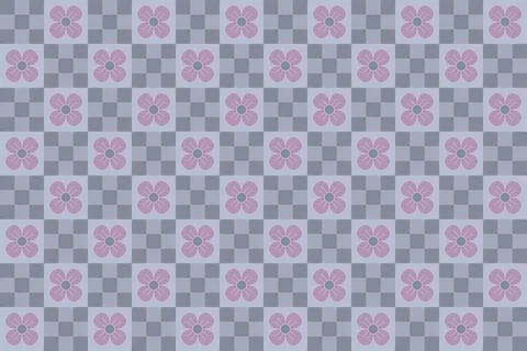 Seamless pattern background with flowers and squares Stock Illustration