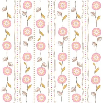 Seamless pattern background with flowers Stock Illustration