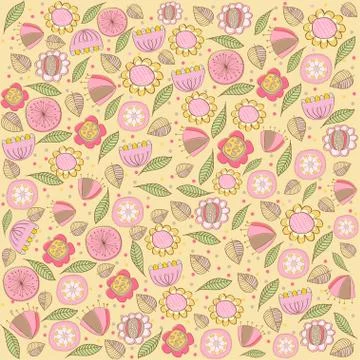 Seamless pattern background with flowers Stock Illustration